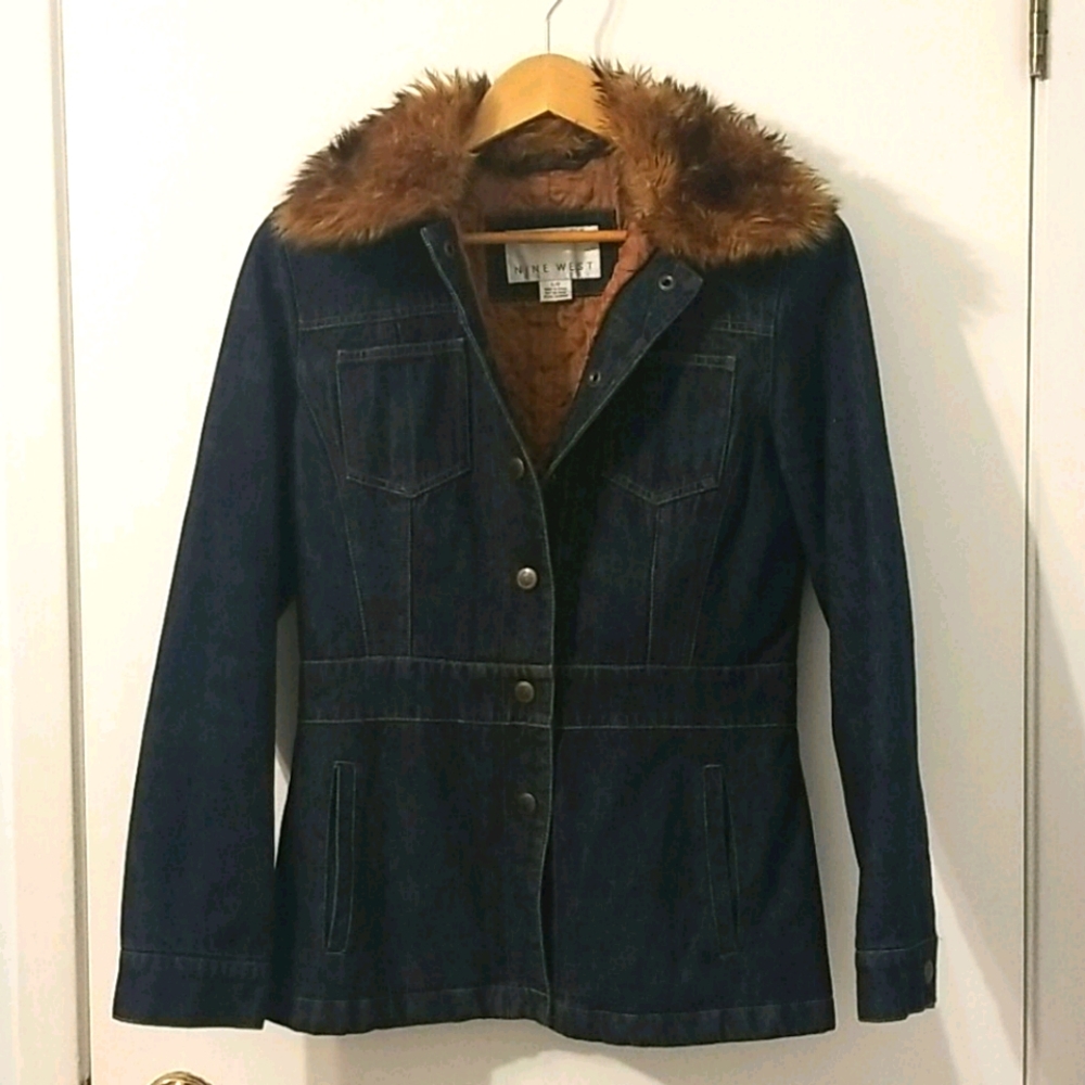 Nine West denim jacket with removable trim